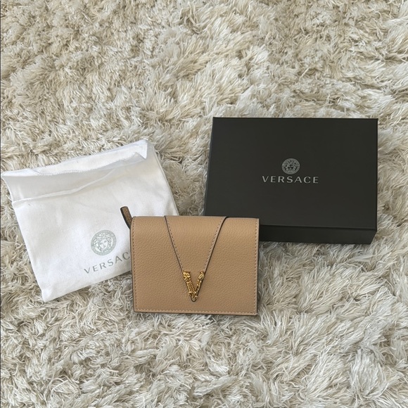 Handbags - Versace Tan Leather Small Wallet